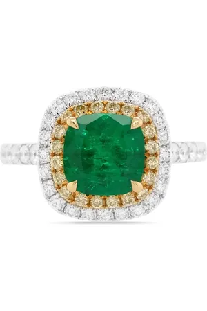 HYT Jewelry Bague en or blanc 18ct à émeraudes et diamants