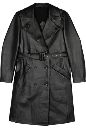 Sportmax Trench en cuir à taille ceinturée