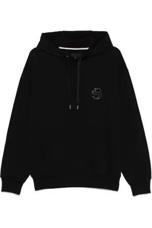 HUGO BOSS Hoodie en coton à motif monogrammé