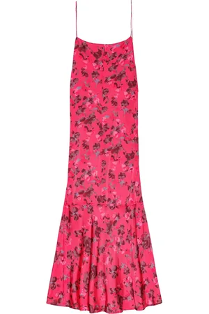 Ganni Robe-nuisette Holly en satin à fleurs
