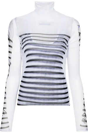 Jean Paul Gaultier T-shirt rayé en résille
