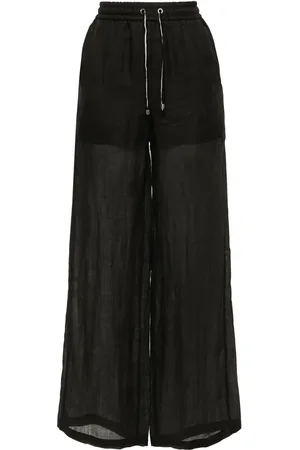 LORENA ANTONIAZZI Pantalon droit à effet de transparence