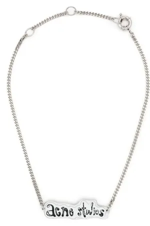 Acne Studios Collier en chaîne à pendentif logo