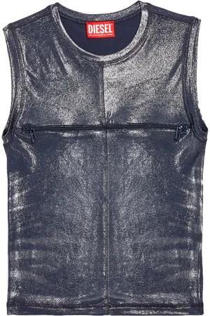 Diesel Haut crop T-Vezzy à effet métallisé