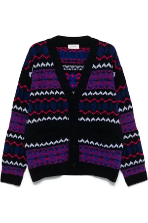 LANEUS Cardigan en maille intarsia