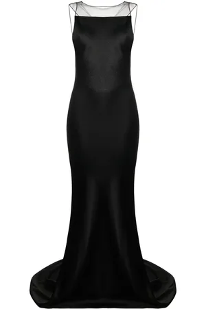 Maison Margiela Robe longue en satin à design à une épaule