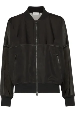 Brunello Cucinelli Veste bomber à ornements métalliques