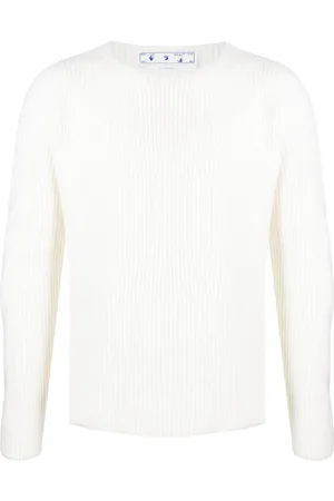 OFF-WHITE Pull en maille nervurée à col rond