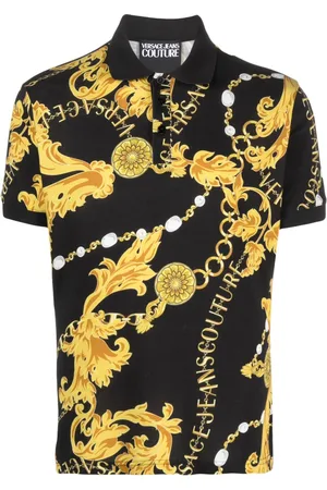 VERSACE Polo à motif baroque imprimé