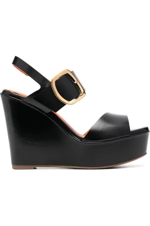 santoni Sandales en cuir 125 mm à semelle compensée