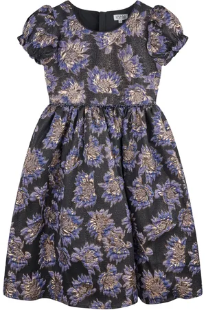 IAME Robe mi-longue évasée à fleurs en jacquard