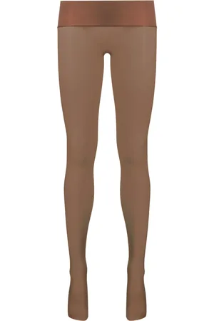 MAISON CLOSE Collants mi-transparents à logo imprimé