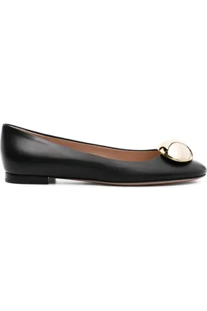 Gianvito Rossi Ballerines en cuir à bout rond