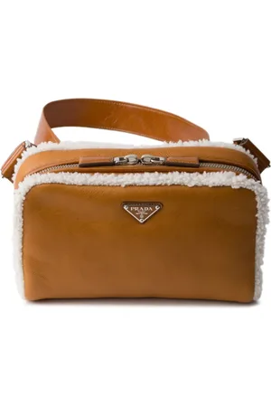 Prada Sac porté épaule bordé de peu lainée
