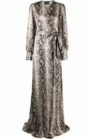 Philipp Plein Robe longue en soie à imprimé peau de python