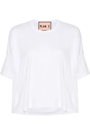Plan C T-shirt en coton à design drapé
