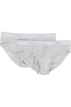 Dolce & Gabbana Slip à taille logo en coton mélangé