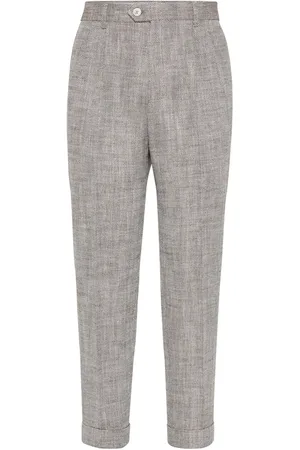 Brunello Cucinelli Pantalon de costume à chevrons