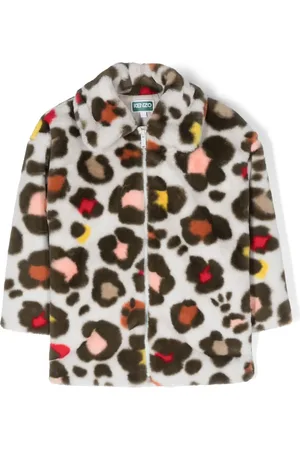 Kenzo Manteau en fourrure artificielle à logo brodé