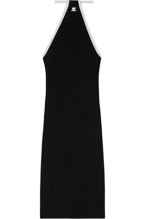 Courrèges Robe mi-longue à logo brodé