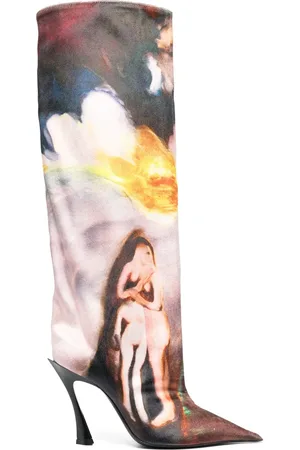 MUGLER X Ambera Wellmann bottes imprimées 95 mm