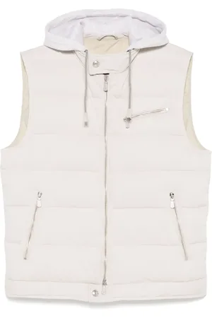 ELEVENTY Gilet matelassé à capuche et patch logo