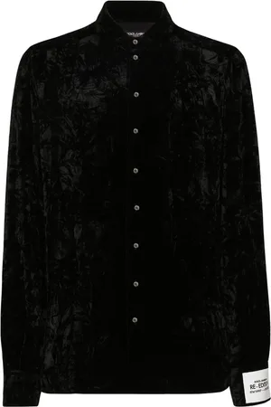 Dolce & Gabbana Chemise en velours à boutonnière