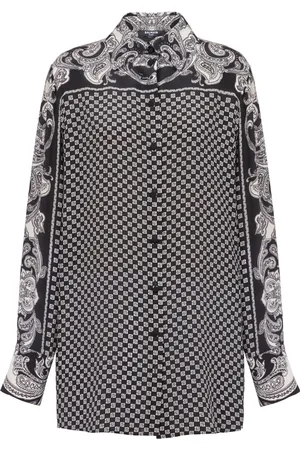 Balmain Chemise en soie à imprimé cachemire