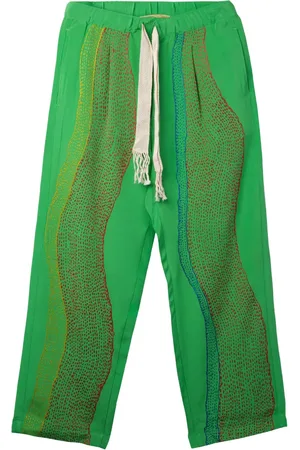Glass Cypress Pantalon curves en soie