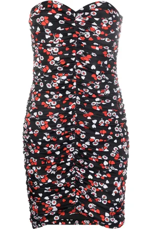 Moschino Robe-bustier fleurie à coupe courte