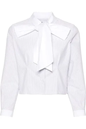 Thom Browne Blouse en coton à col lavallière
