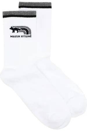Maison Kitsuné Chaussettes à logo en intarsia
