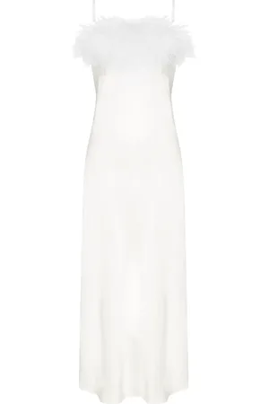 Sleeper Robe-nuisette Boheme bordée de plumes