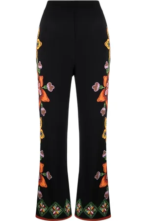 La DoubleJ Pantalon Stretch droit à fleurs
