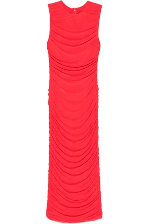 ROTATE Robe mi-longue à détails en résille
