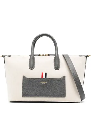 Thom Browne Sac à main à étiquette tricolore signature