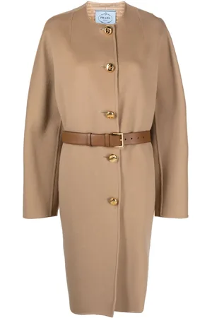 Prada Manteau ceinturé à simple boutonnage