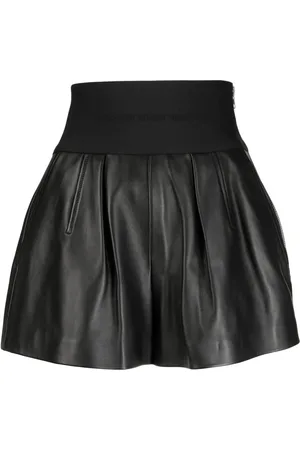 Alexander Wang Short en cuir à taille à logo