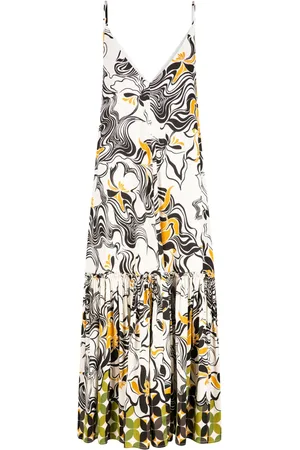 DRIES VAN NOTEN Robe volantée à imprimé spirale