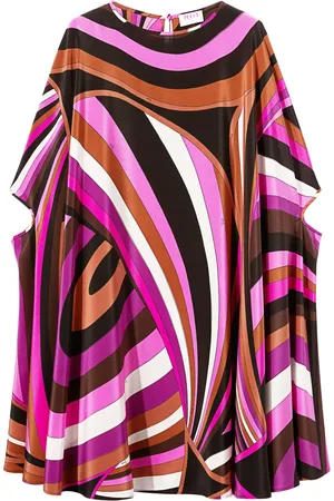 Puccini Caftan en soie à imprimé Iride