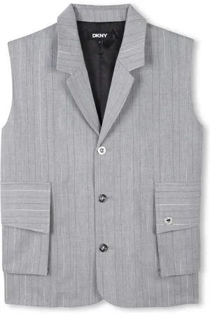 DKNY Gilet en maille métallisée à rayures