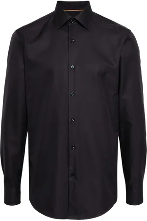HUGO BOSS Chemise en coton à manches longues
