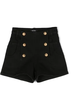 Balmain Short en jean à boutons décoratifs