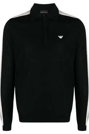Emporio Armani Pull en laine vierge à logo brodé