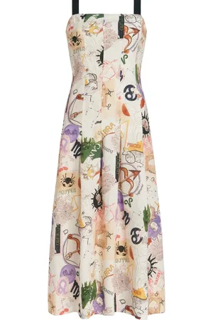 Marie Oliver Robe mi-longue Dixon à imprimé graphique