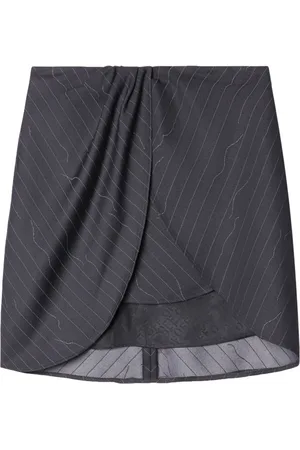 OFF-WHITE Minijupe drapée à fines rayures
