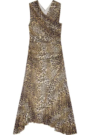 Ganni Robe longue à imprimé léopard