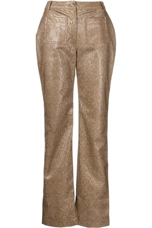 REJINA PYO Pantalon droit Ellis à effet peau de serpent