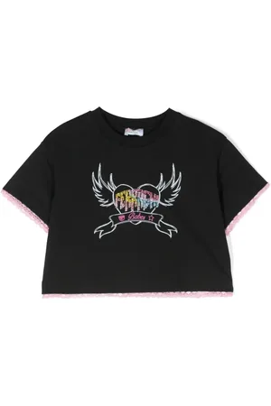 Chiara Ferragni T-shirt court à logo strassé