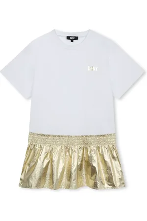 DKNY Robe métallisée à logo imprimé